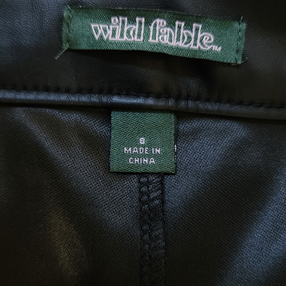Wild Fable Faux Leather Pants Black 8 - Picture 7 of 9